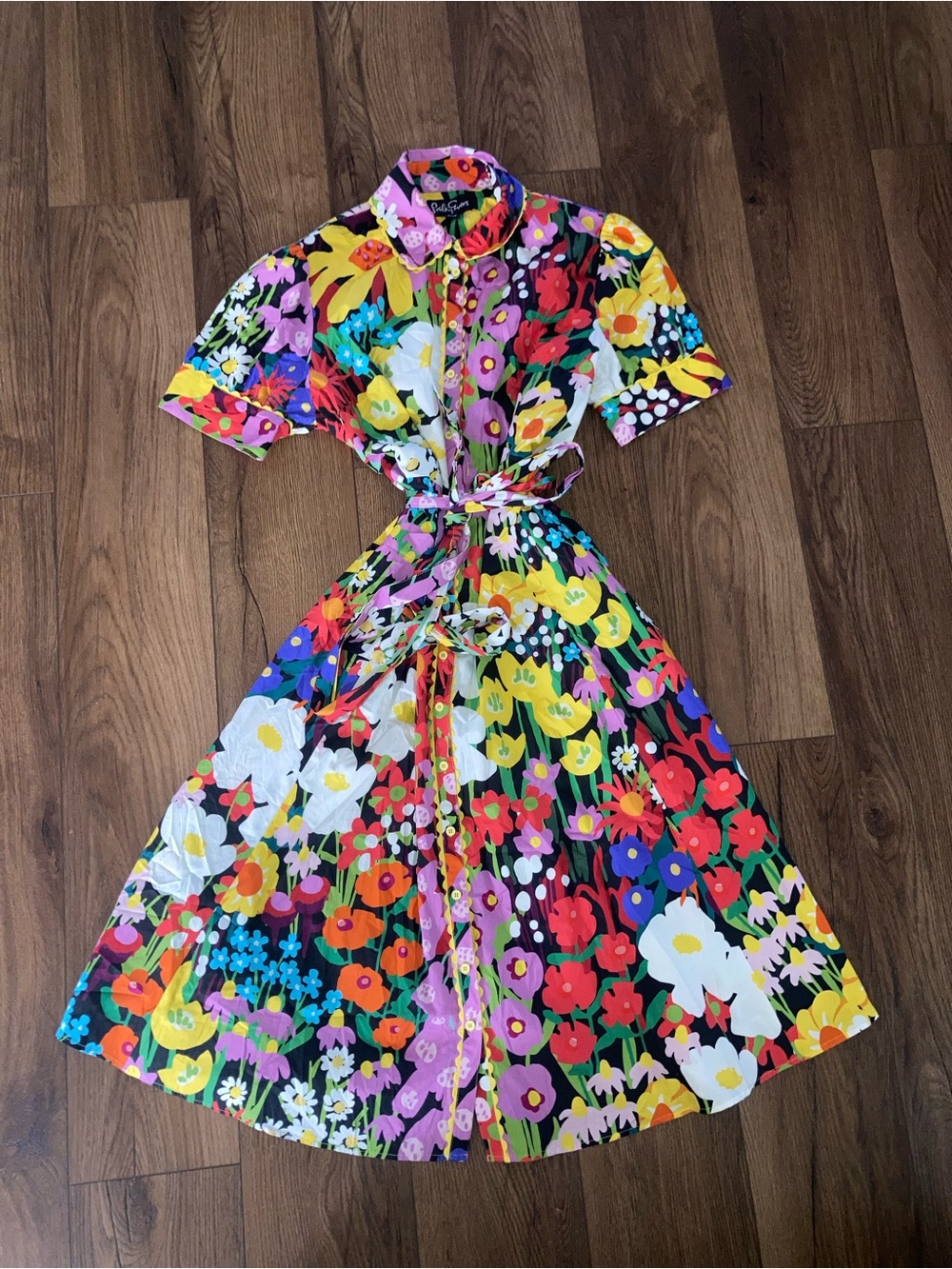 Lesley Evers women’s Vibrant Floral Shirt Dress in Multicolor 2XL